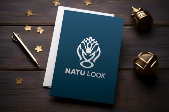 Blue Notebook Logo Mockup