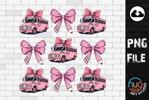 Coquette Teacher PNG School Bus Bow PNG: A Versatile Design for Creative Projects