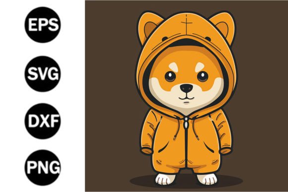 Cute Shiba Inu Dog Cartoon Vector