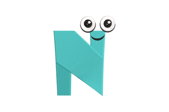 Funny Letter N Embroidery Design
