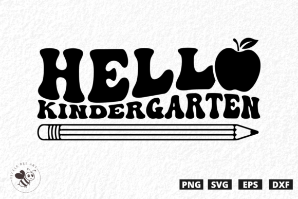 Hello Kindergarten Wavy SVG