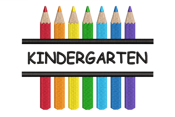 Kindergarten Split Pencil: A Cute and Functional Embroidery Design for School Essentials