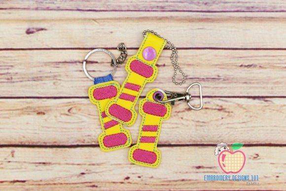 LETTERS I ITH Snaptab Keyfob Design: A Versatile Embroidery Solution for Creative Projects