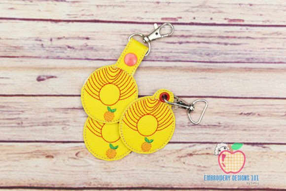 Letters O with Orange ITH Key Fob: A Versatile Embroidery Design for Creative Projects
