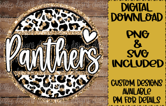 Panthers Gold Glitter School Mascot: A Versatile Graphic for Back to School Creations