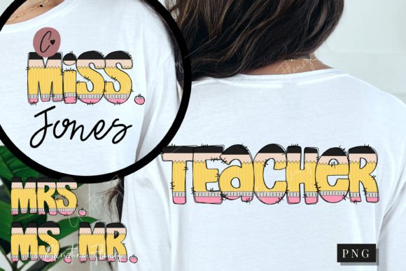 Pencil Doodle Teacher PNG Front Back: A Versatile Design for Creative and Educational Projects