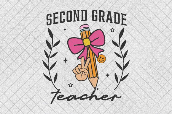 Second Grade Pencil Bow Eacher Coquette: A Unique Design for Teachers and Creators