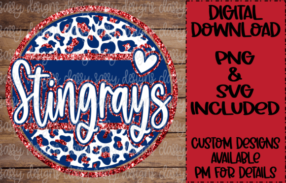 Stingrays Navy and Red Glitter: A Versatile Graphic for Back to School and Beyond
