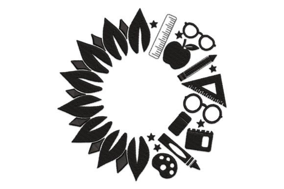 Sunflower School Embroidery Design