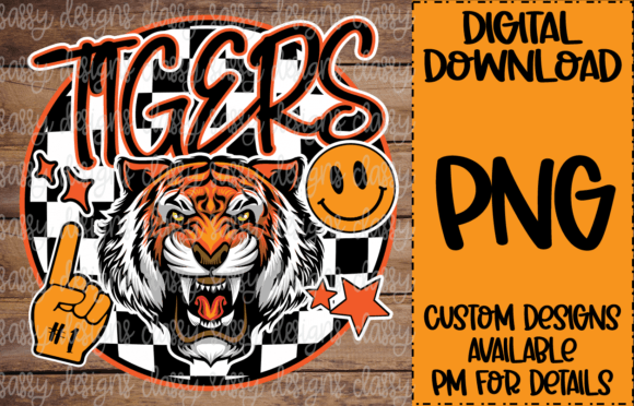 Tigers School Mascot Checker Background